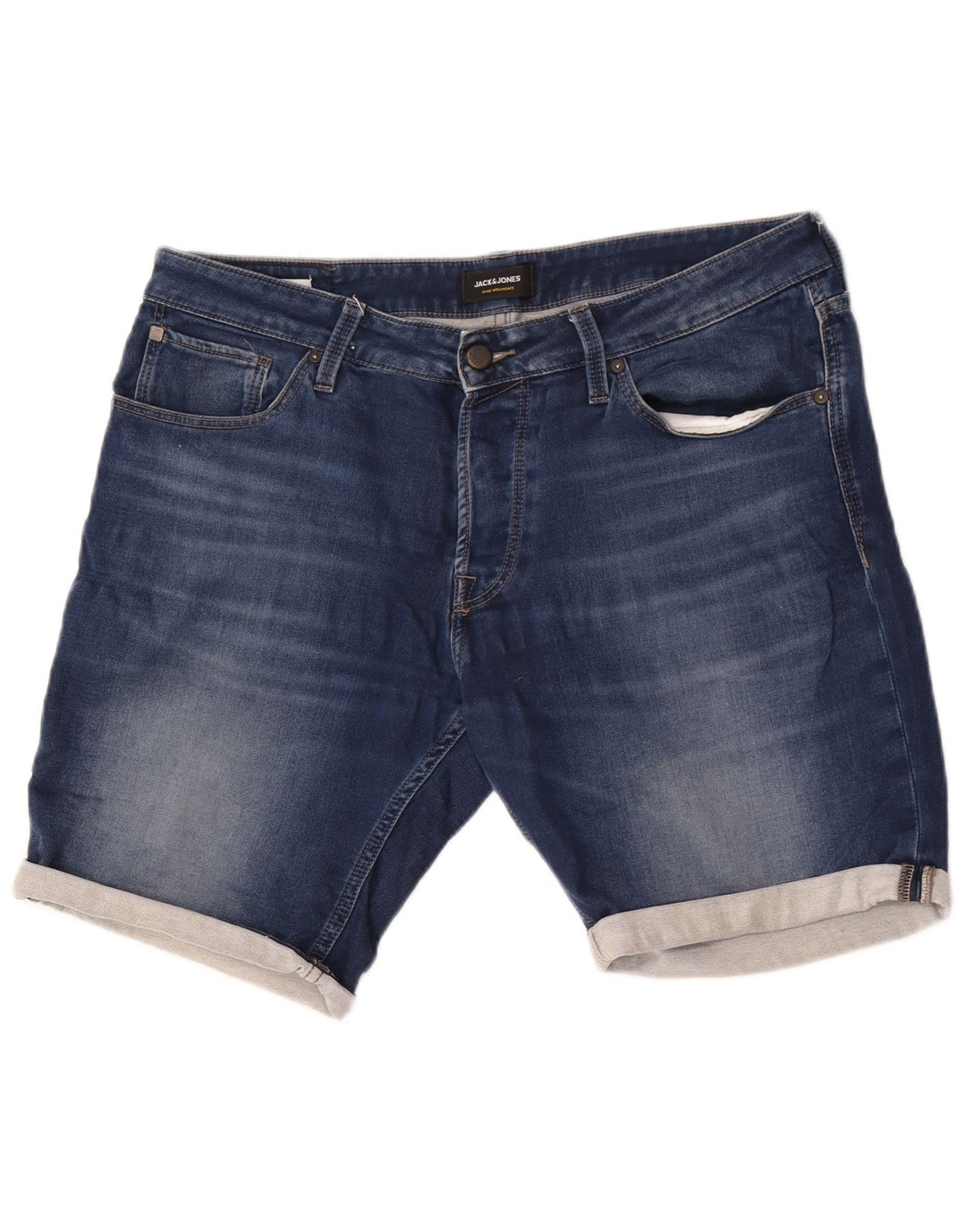 Pantaloncini di jeans da uomo Jack & Jones grandi W36 in cotone blu