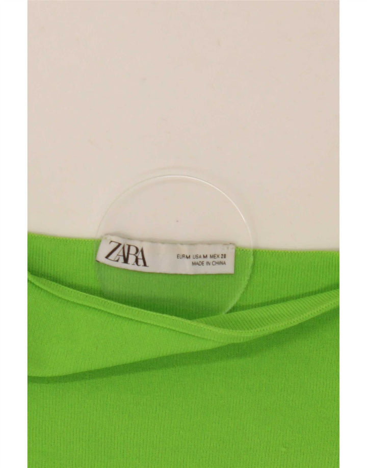 Top corto con spalle scoperte da donna Zara UK 12 verde medio