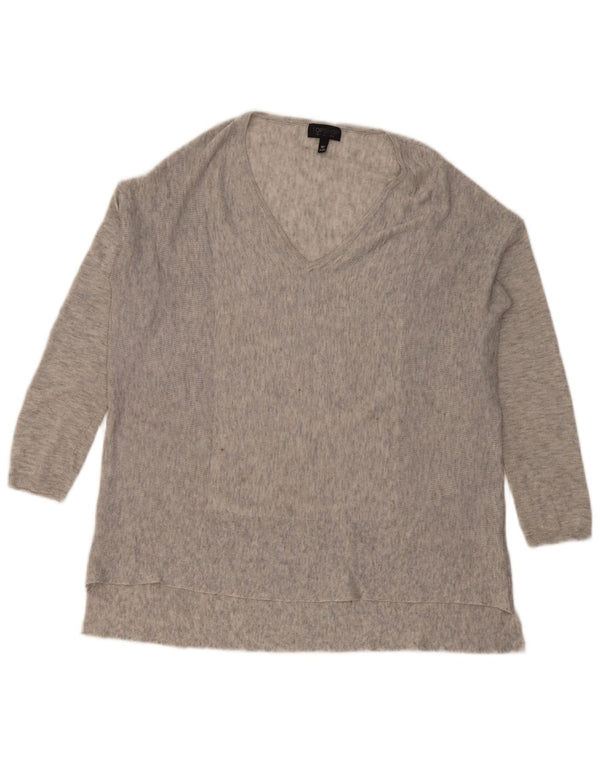 Topshop Top oversize da donna a maniche lunghe UK 6 XS Poliestere chiazzato grigio