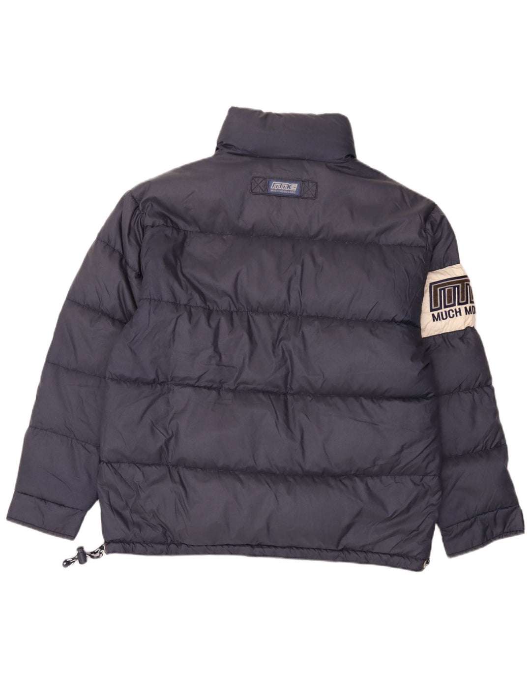Molto più giacca imbottita con grafica da uomo UK 38 Medium Navy Blue Colourblock