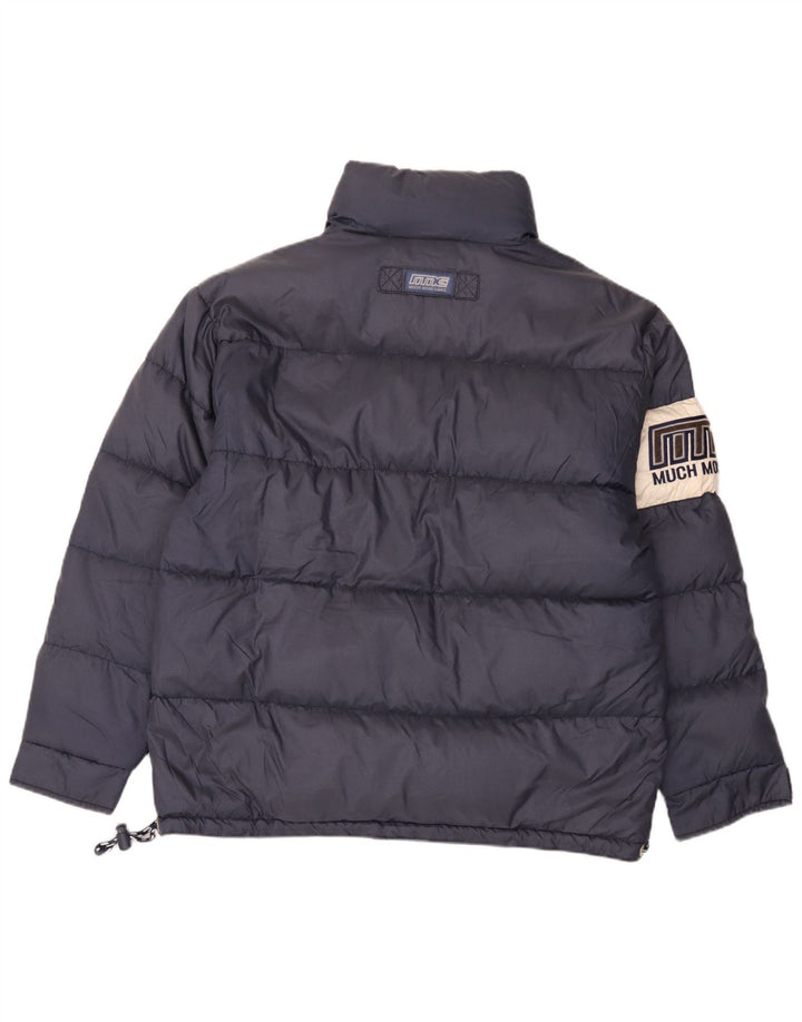 Molto più giacca imbottita con grafica da uomo UK 38 Medium Navy Blue Colourblock