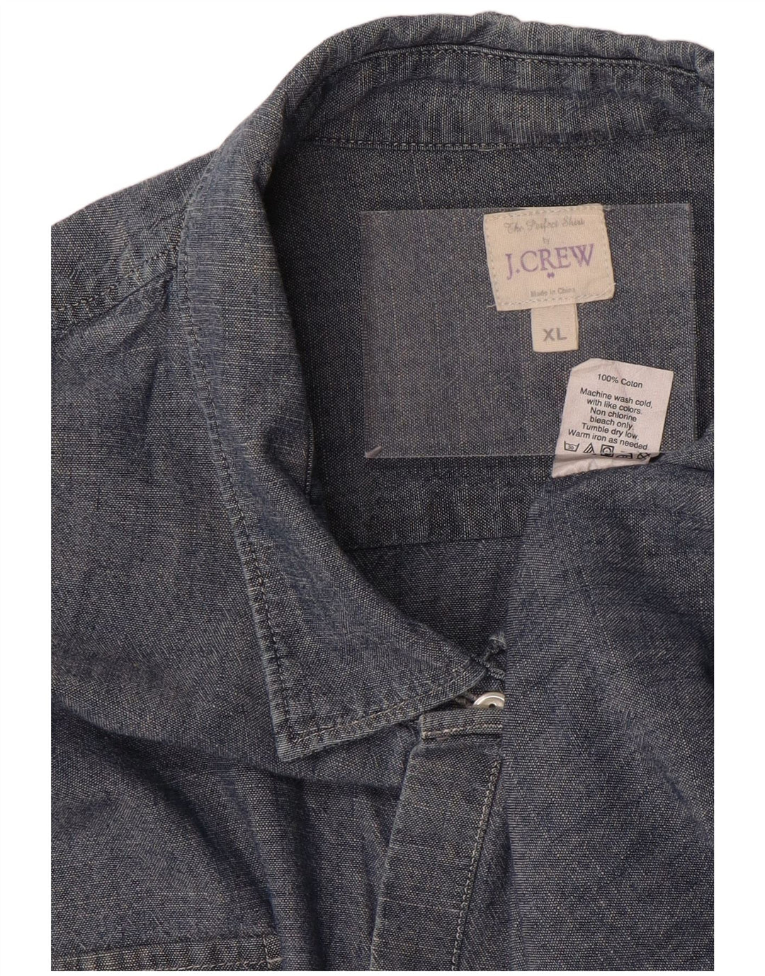 J. CREW Camicia in denim da donna UK 18 XL Cotone blu navy