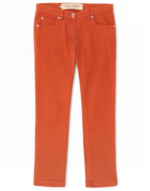 Henry Cottons Pantaloni casual dritti da donna UK 12 M W28 L28 Arancione