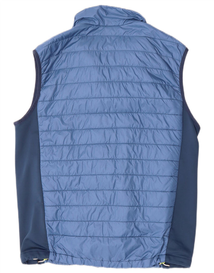 JACK WOLFSKIN Gilet imbottito da uomo UK 40 Large Blu Poliestere color block