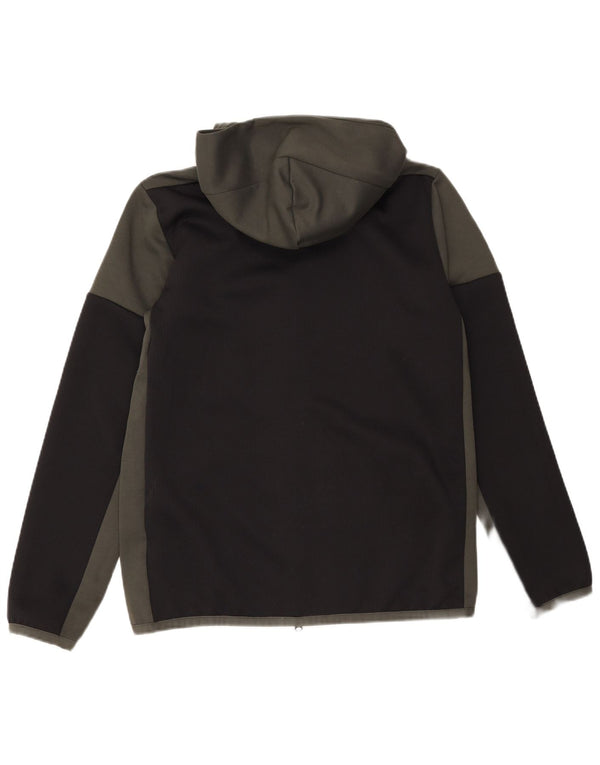 Adidas Boys Zip Hoodie Sweater 15-16 Years Black Colourblock Polyester