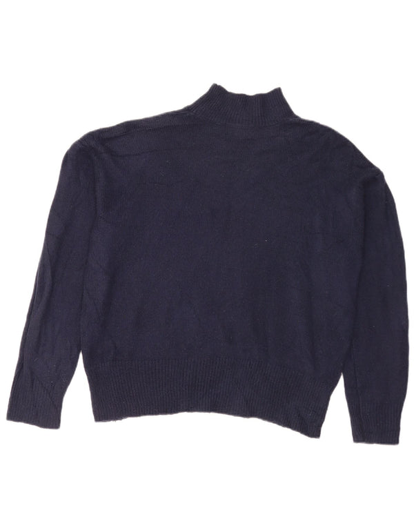 Maglione maglione a collo alto da donna Marks & Spencer UK 14 blu navy medio