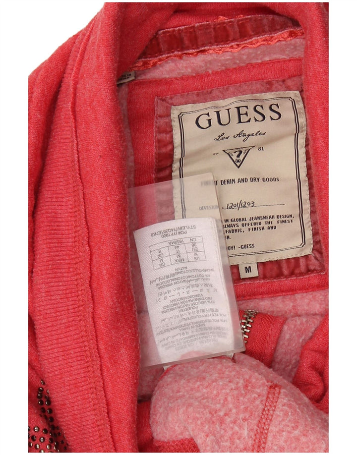 GUESS Giacca da tuta grafica da donna UK 8 Small Poliestere rosso