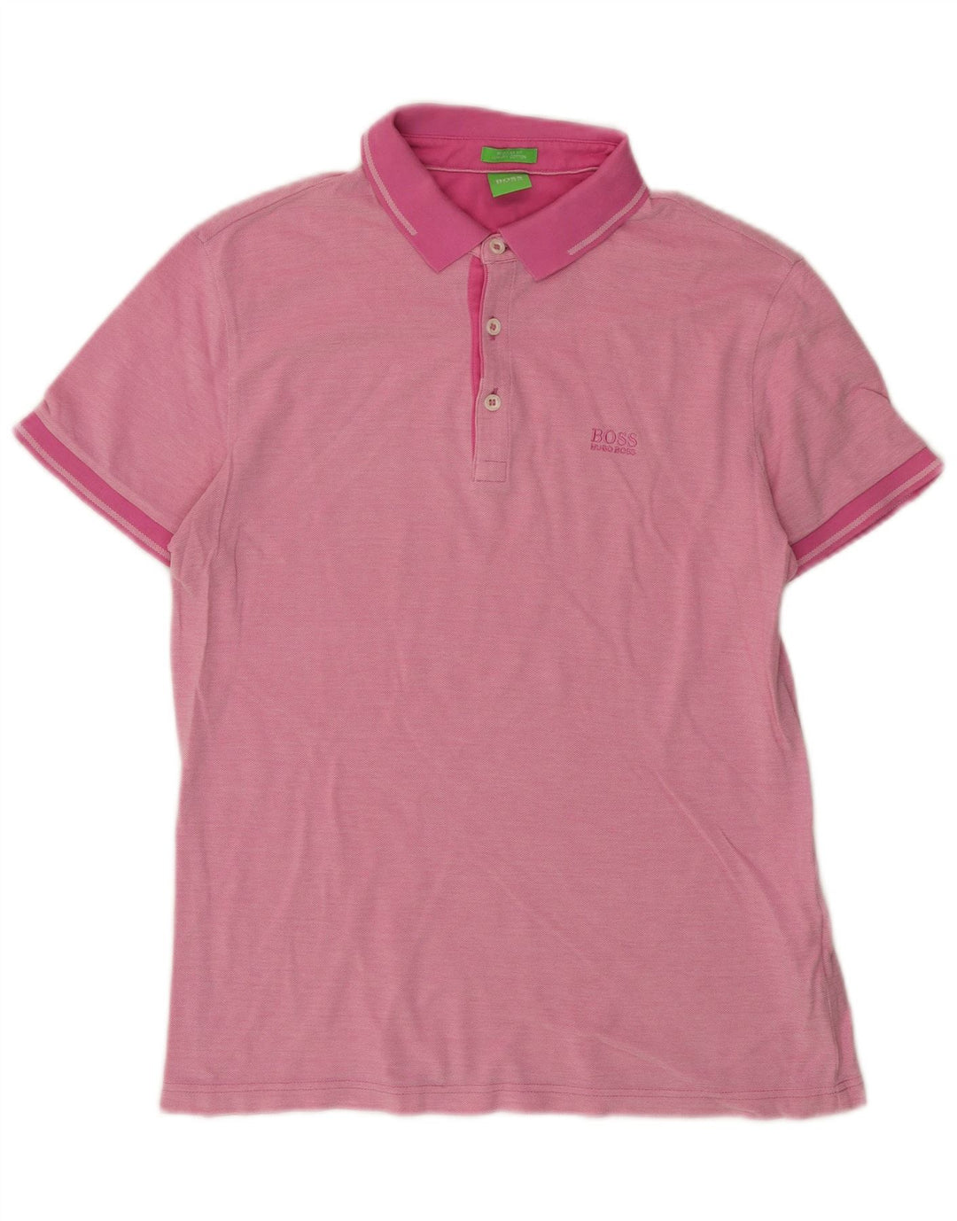 Polo Hugo Boss da uomo vestibilità regolare in cotone screziato rosa medio