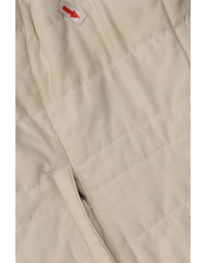 WEIRD FISH Gilet imbottito da donna UK 14 Large Poliestere bianco