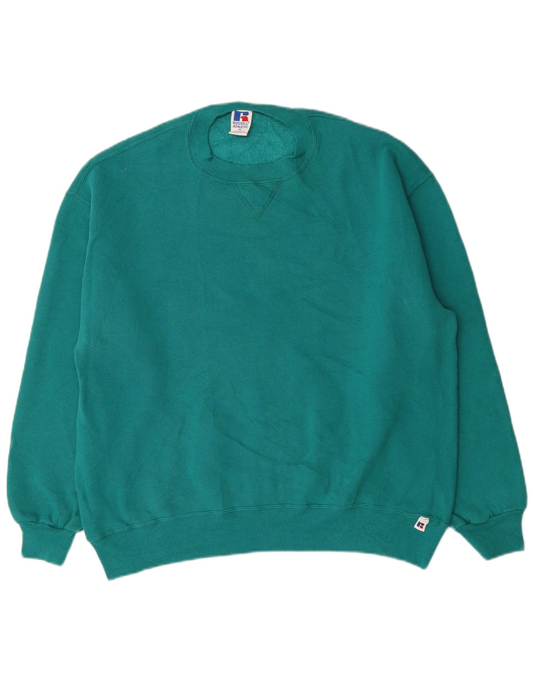 RUSSELL ATHLETIC Felpa da uomo maglione XL verde cotone