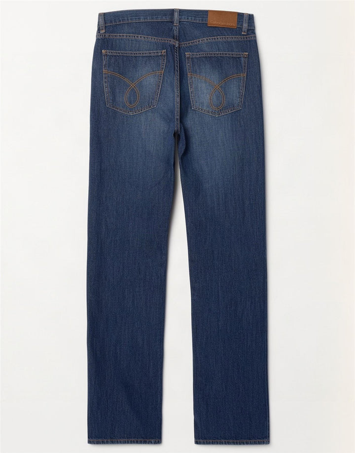 Jeans dritti da donna Calvin Klein W32 L35 cotone blu navy