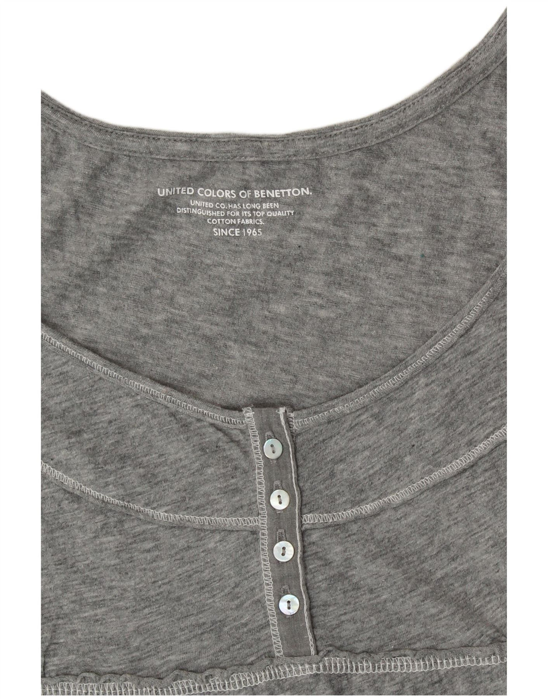 BENETTON Camicetta da donna Top UK 10 Piccolo grigio floreale