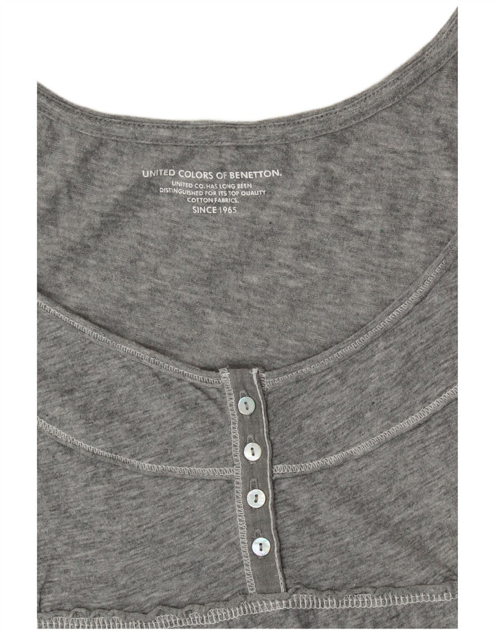 BENETTON Camicetta da donna Top UK 10 Piccolo grigio floreale