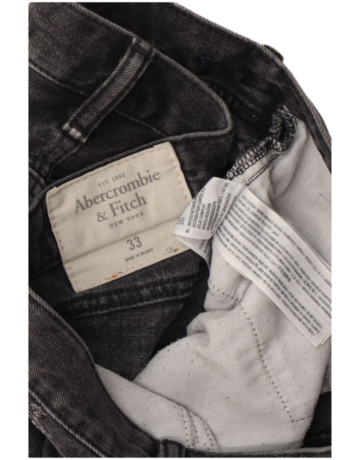 Pantaloncini di jeans da uomo Abercrombie & Fitch W33 in cotone grigio medio