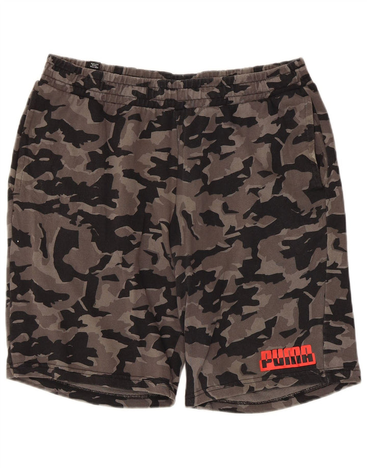 Pantaloncini sportivi da uomo Puma Large in cotone mimetico grigio