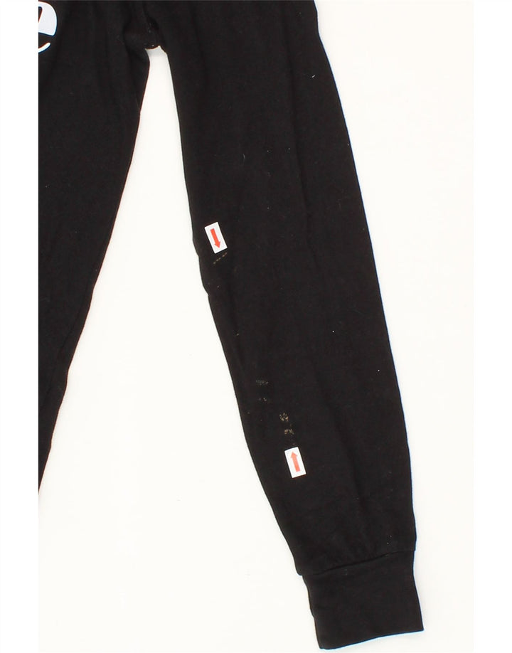 ELLESSE Womens Graphic Top Long Sleeve UK 8 Small Black Cotton Vintage Ellesse and Second-Hand Ellesse from Messina Hembry 