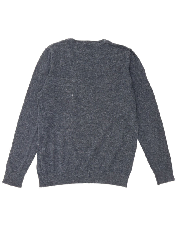 Maglione maglione girocollo da uomo Tommy Hilfiger XL cotone screziato blu navy