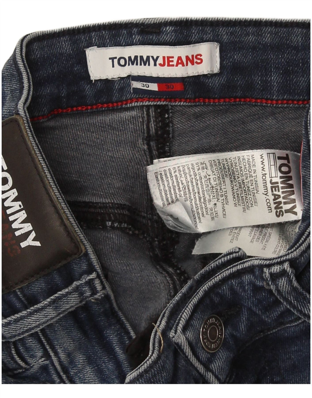 Jeans slim da uomo Tommy Hilfiger W30 L30 cotone blu