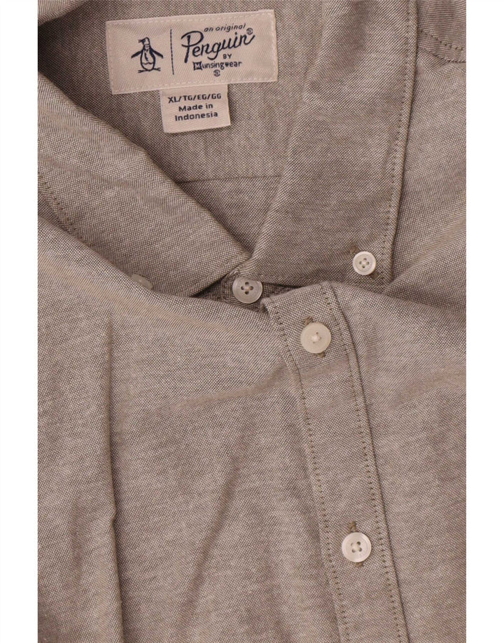 Camicia da uomo Penguin XL in cotone grigio