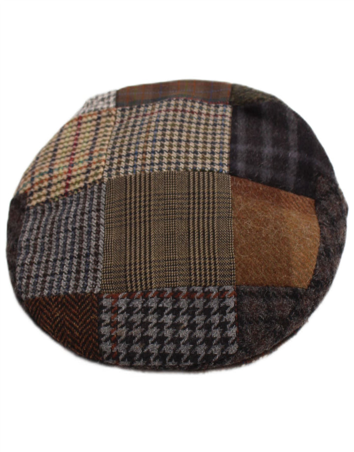 Coppola vintage da uomo medio in lana patchwork multicolore classico