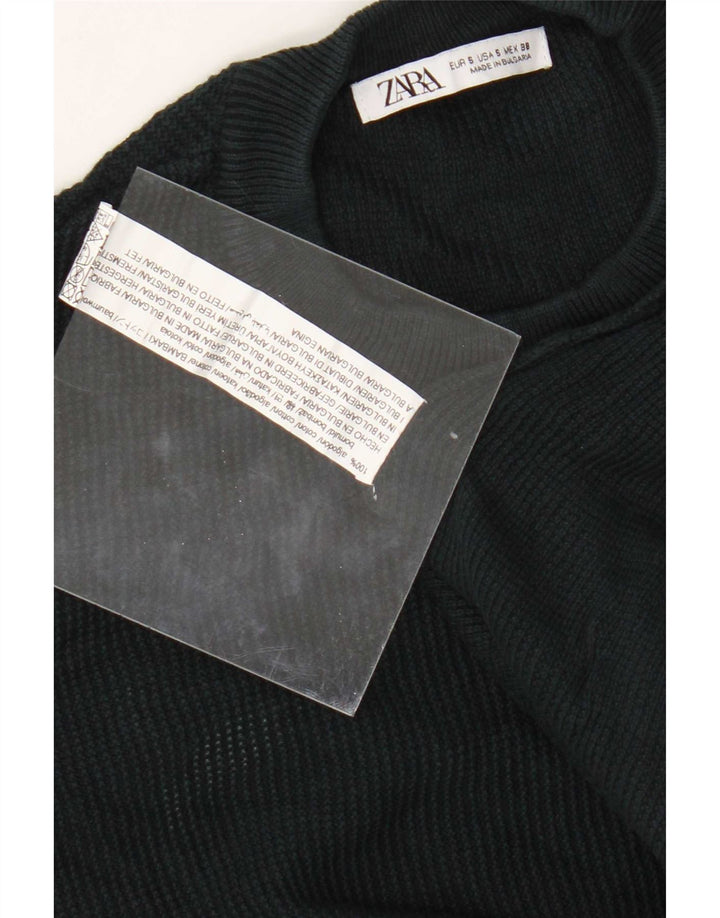 Maglione girocollo da uomo Zara piccolo in cotone verde
