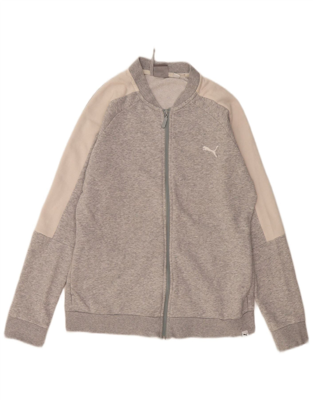 Giacca da ginnastica da donna Puma UK 16 Large in cotone color block grigio