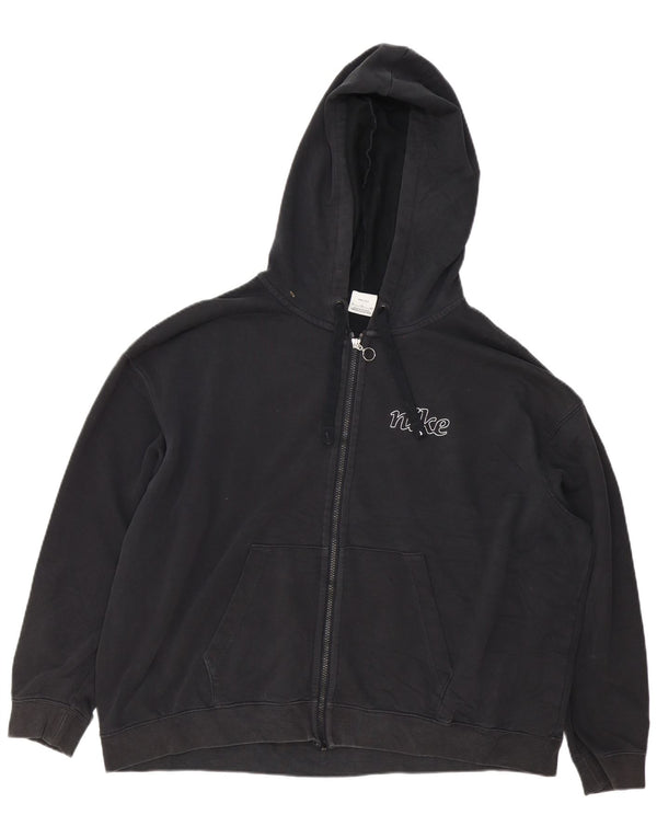Felpa con cappuccio e zip oversize Nike Dri Fit da donna UK 18 XL cotone nero