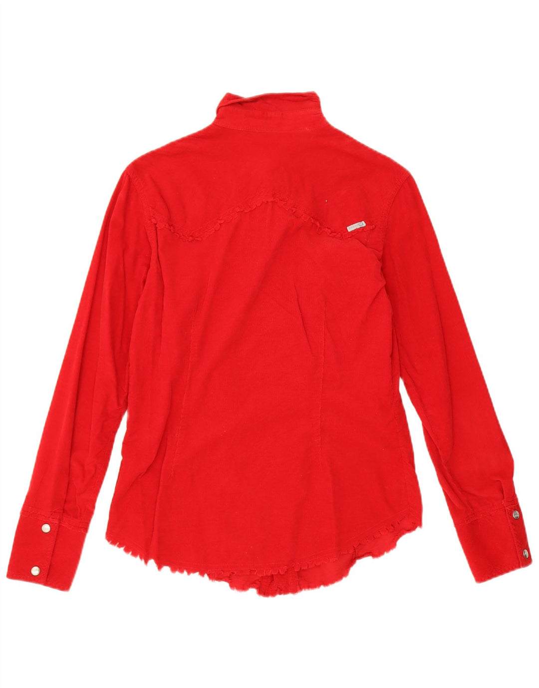 Camicia da donna in velluto a coste Phard UK 12 cotone rosso medio