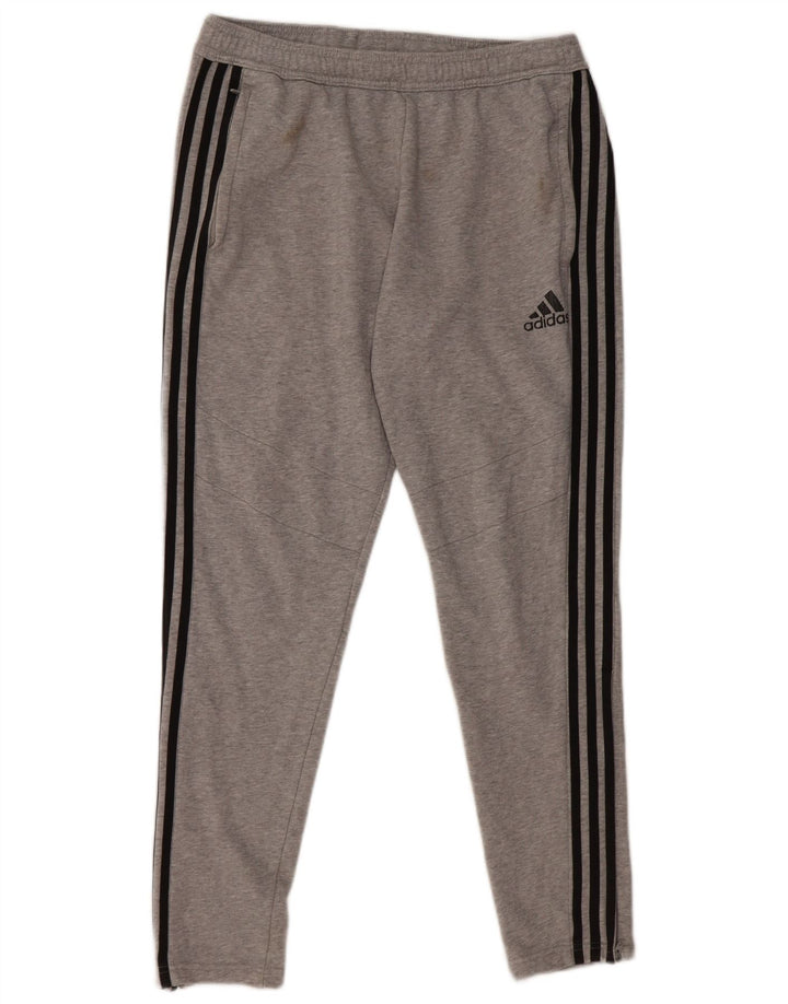 Pantaloni da tuta da uomo Adidas in cotone grigio medio