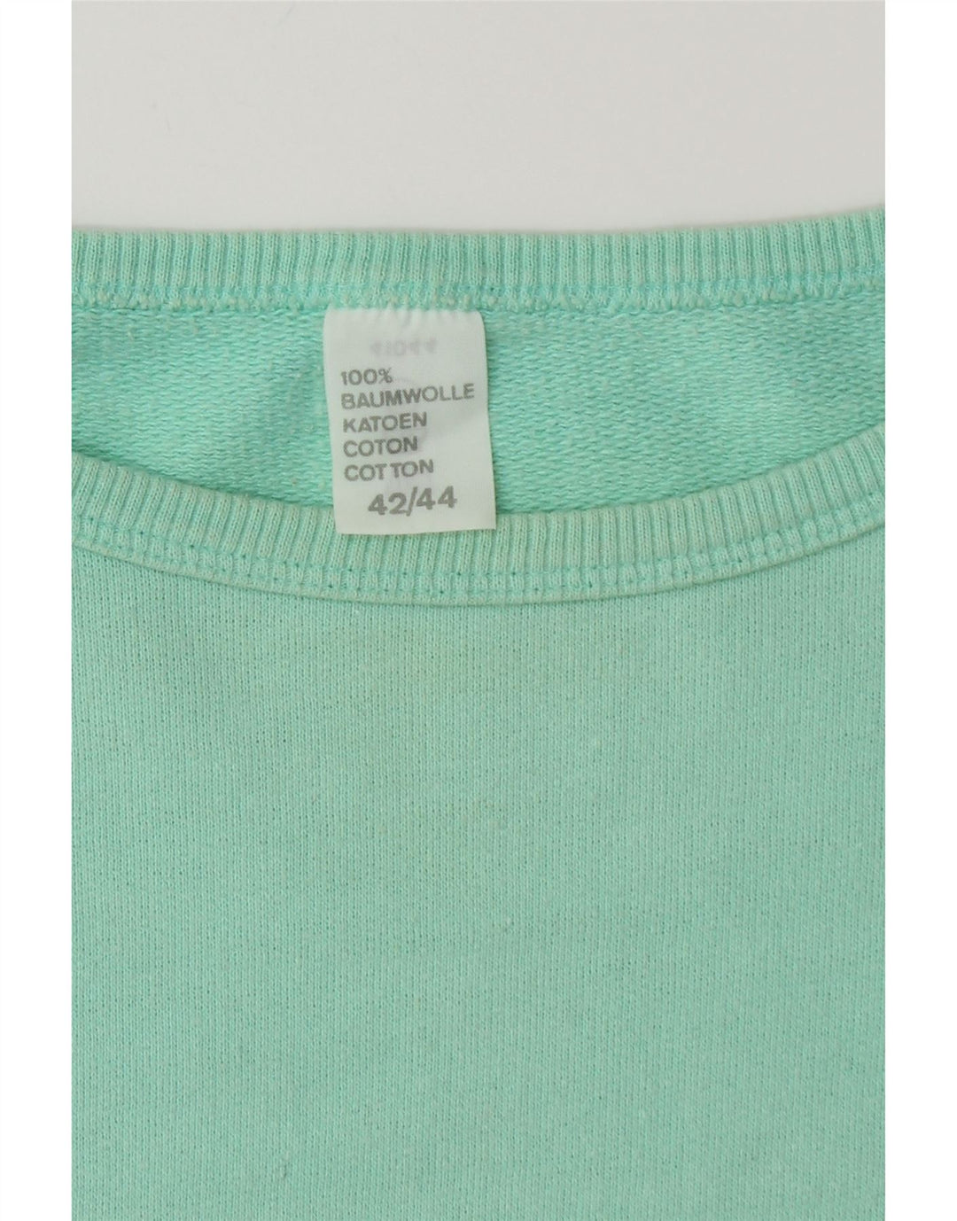 Felpa Donna VINTAGE Maglia IT 42/44 Cotone Medio Turchese
