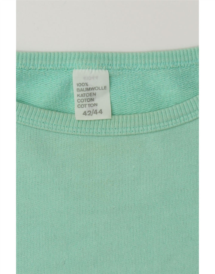 Felpa Donna VINTAGE Maglia IT 42/44 Cotone Medio Turchese