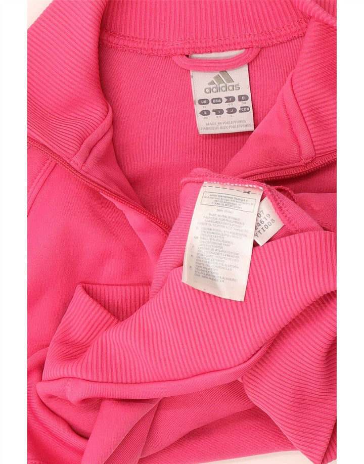 Giacca da ginnastica corta da donna Adidas UK 12 poliestere rosa medio