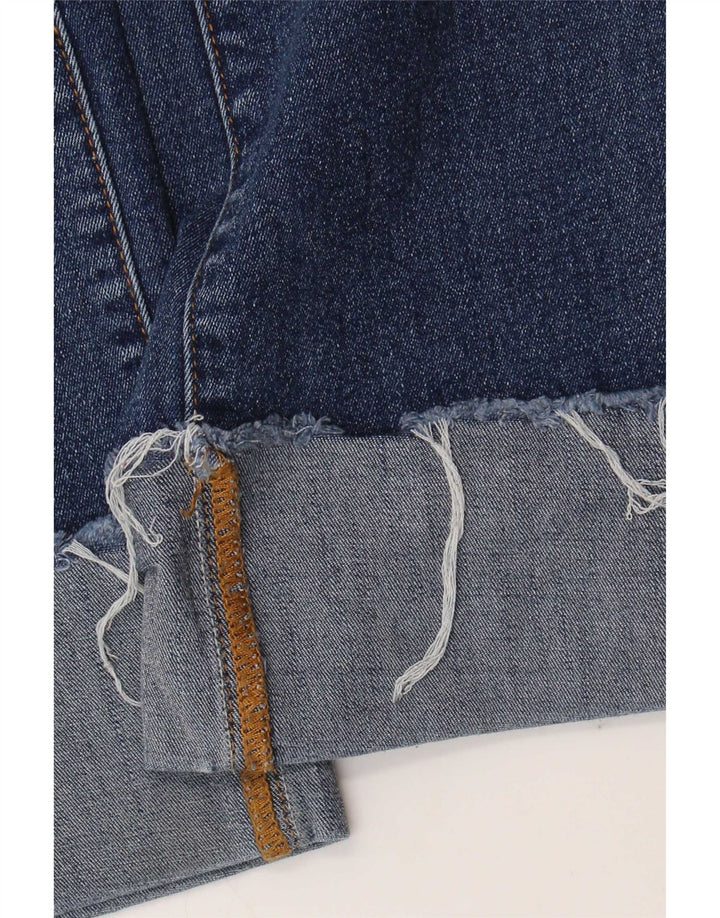 Jeans cropped autografati da donna Marks & Spencer UK 14 Large W34 L24 Blu