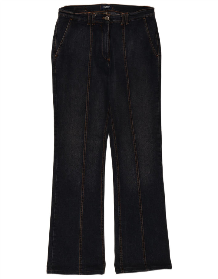WAMPUM Womens Bootcut Jeans IT 44 Medium W32 L32 Navy Blue Cotton