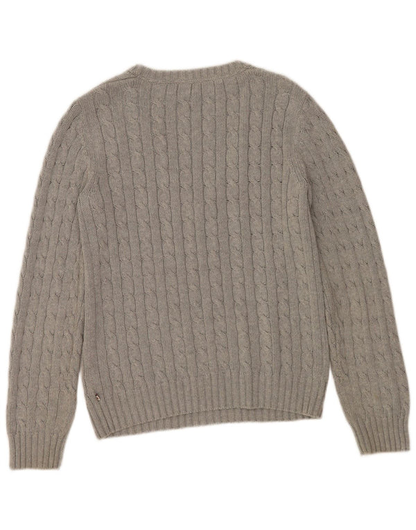 Maglione maglione con scollo a V da donna Tommy Hilfiger UK 14 Cotone grigio medio