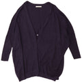 Maglione cardigan oversize a maniche corte da donna ZARA UK 14 medio blu navy