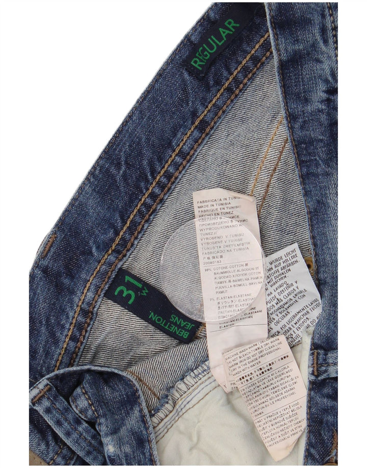 Jeans diritti regolari da donna Benetton W31 L28 cotone blu