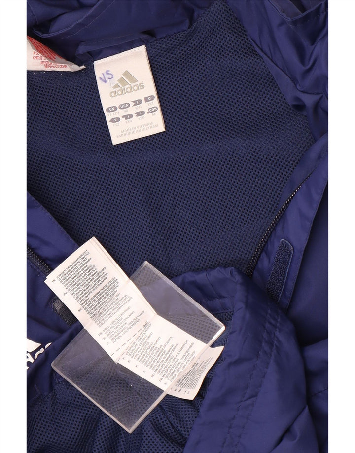Giacca antipioggia con cappuccio Adidas da ragazzo 11-12 anni in nylon blu navy