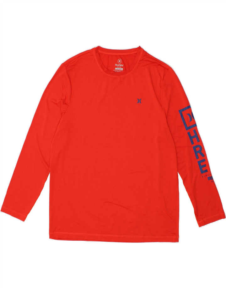HURLEY Mens Graphic Top Long Sleeve Large Red Polyester Vintage Hurley and Second-Hand Hurley from Messina Hembry 