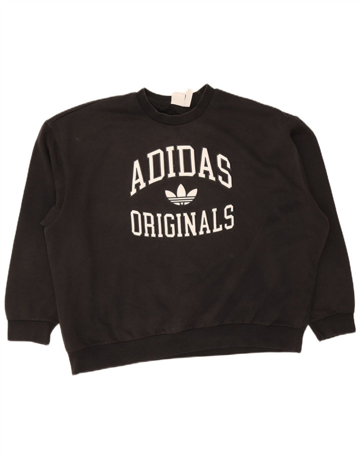 Felpa oversize con grafica Adidas da donna UK 16/18 Large Nera