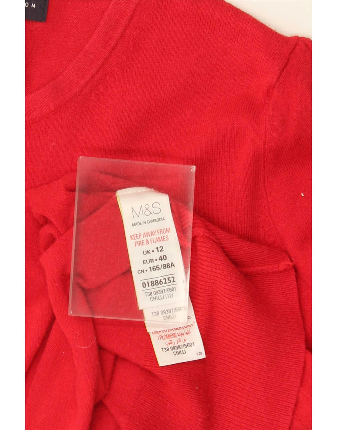 Maglione cardigan da donna Marks & Spencer UK 12 Viscosa rossa media