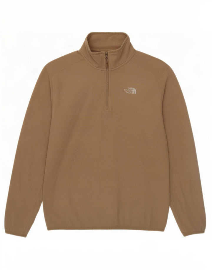 Maglione in pile da uomo The North Face con zip e collo in poliestere beige medio