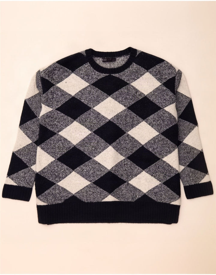 Maglione maglione girocollo da donna Marks & Spencer UK 16 grande blu navy