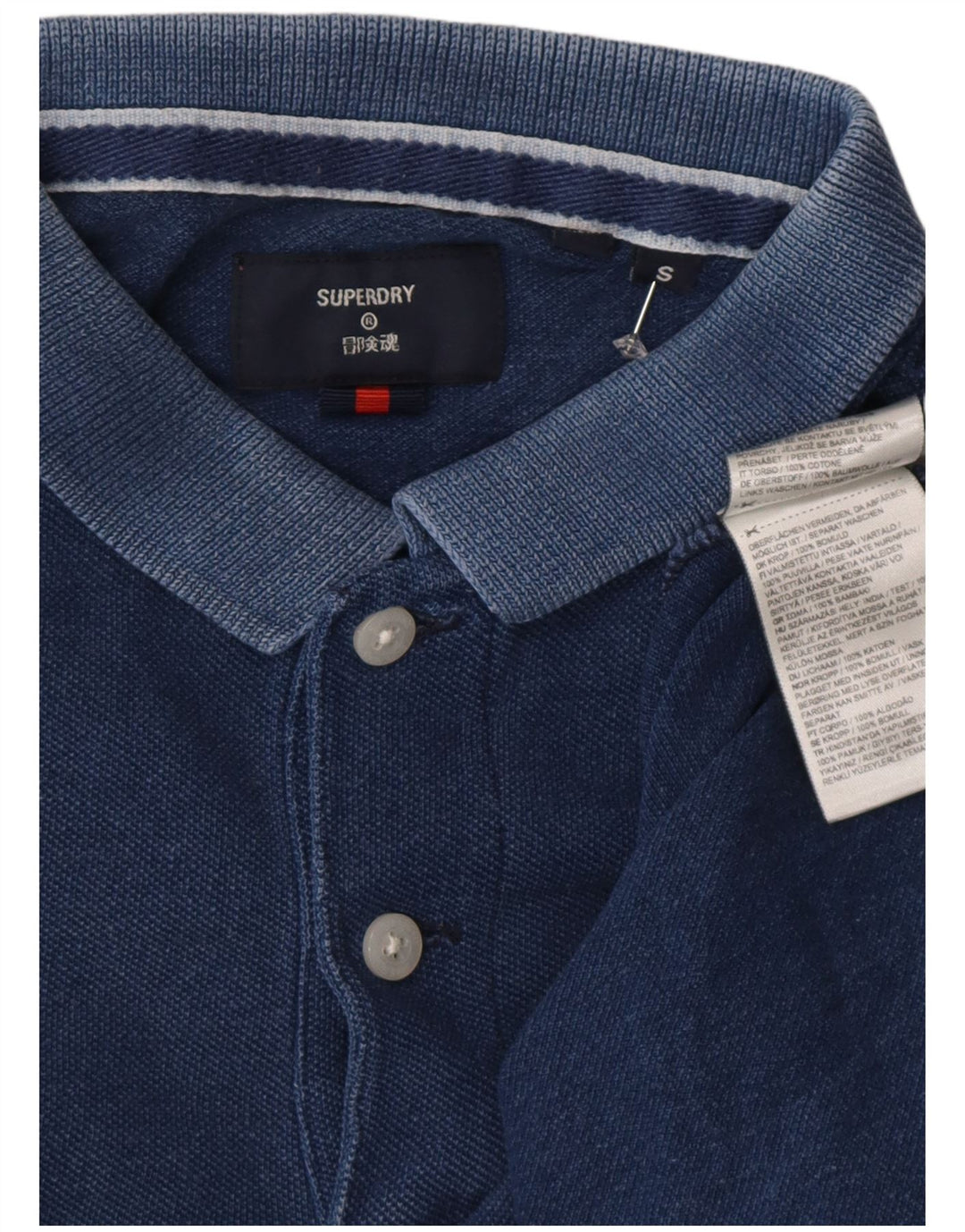 Polo da uomo Superdry Small in cotone blu navy
