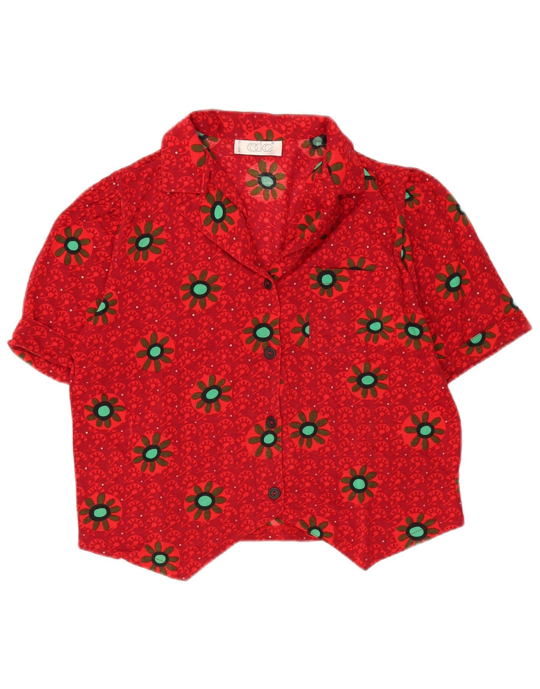 Codice Camicia da donna a maniche corte corta da donna UK 16 Grande rosso floreale