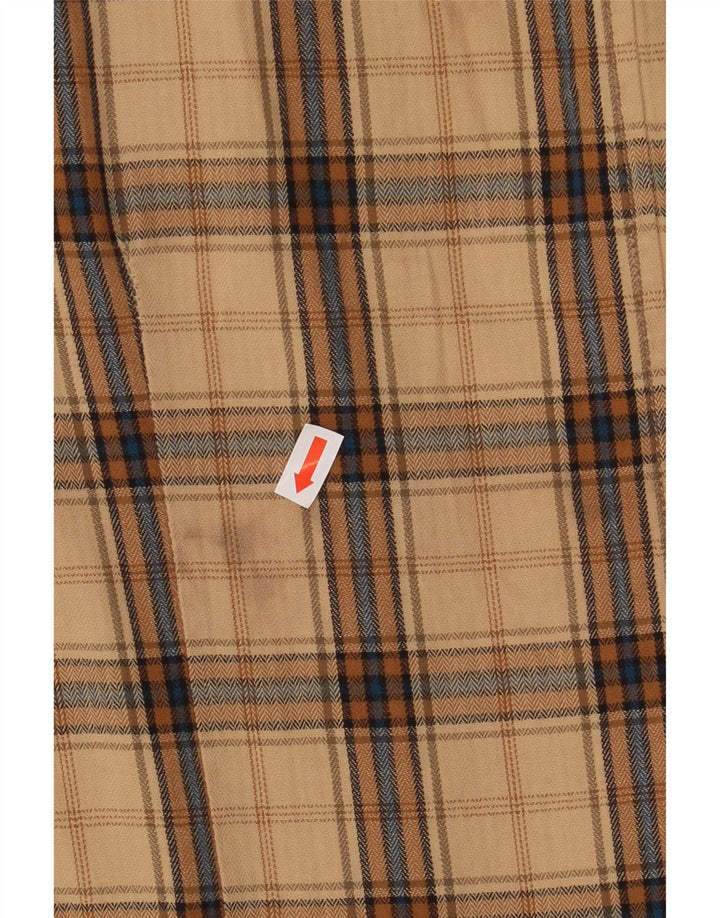 Camicia Guess da uomo in flanella di cotone a quadri beige piccolo