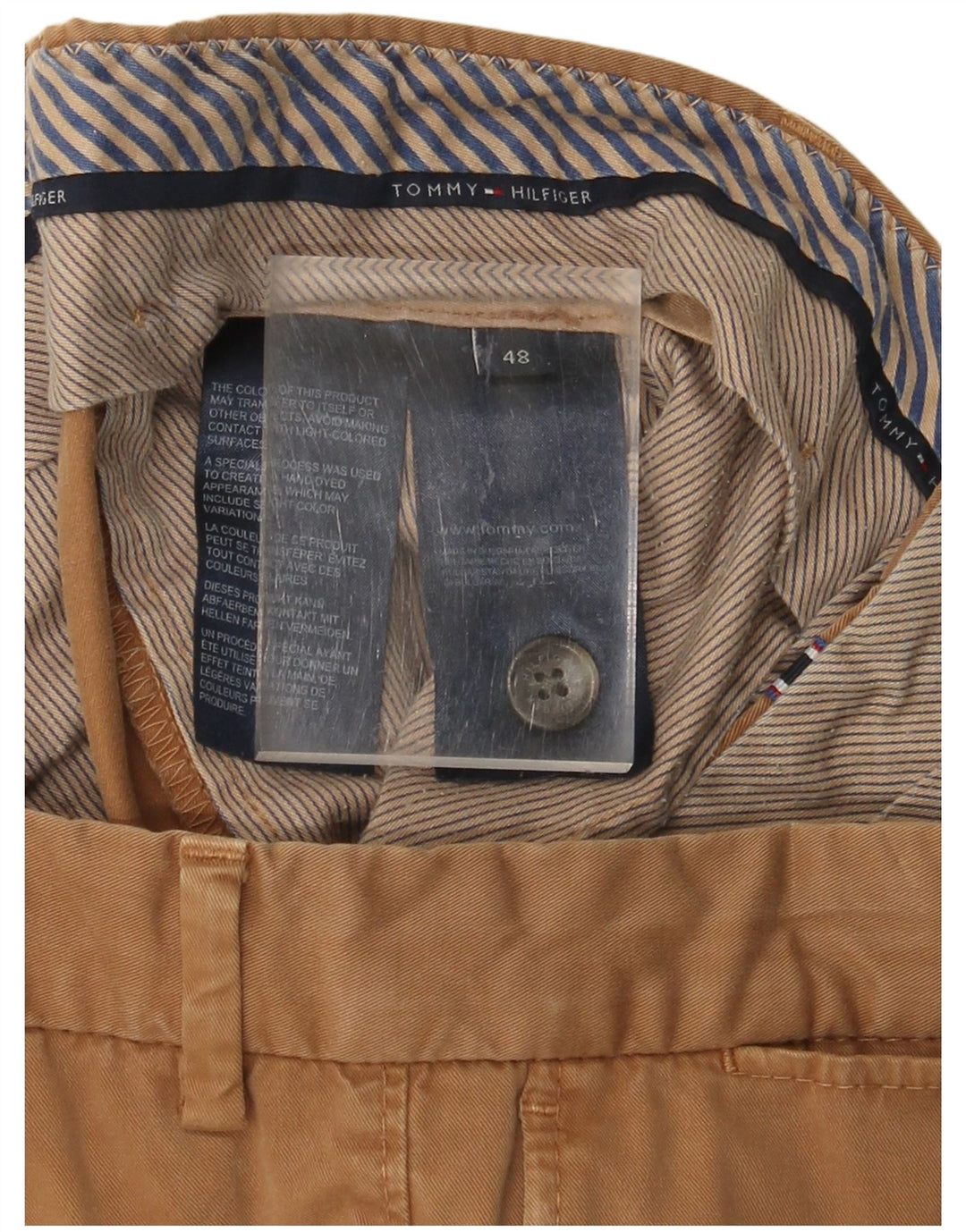 Pantaloni chino da uomo Tommy Hilfiger IT 48 medio W32 L30 cotone beige