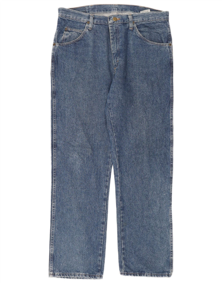 Jeans dritti da uomo WRANGLER W34 L30 cotone blu