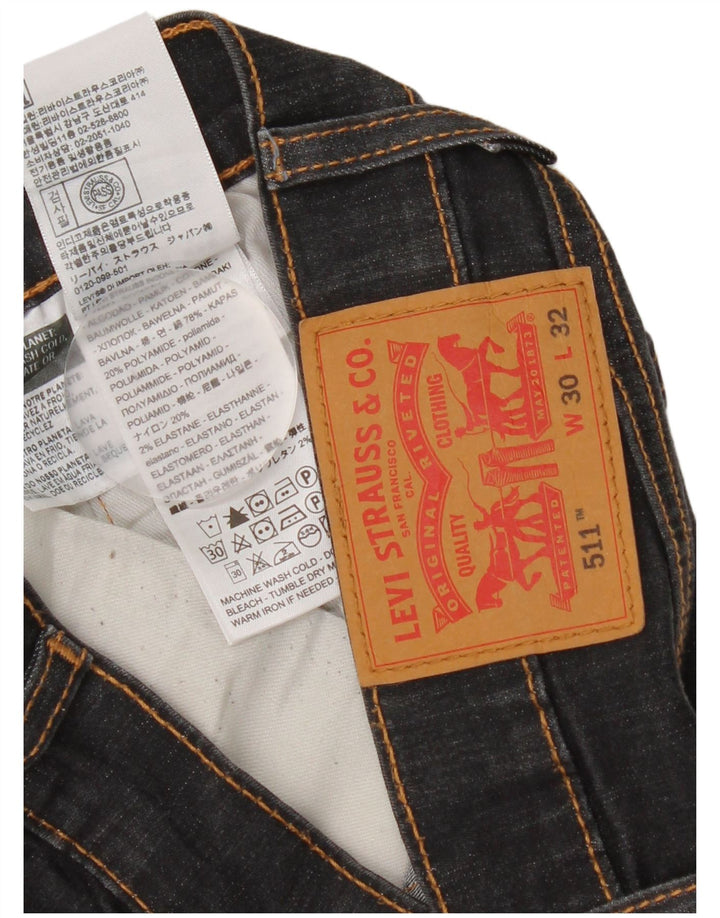 Jeans Levi's Uomo 511 Slim W30 L29 Cotone Nero
