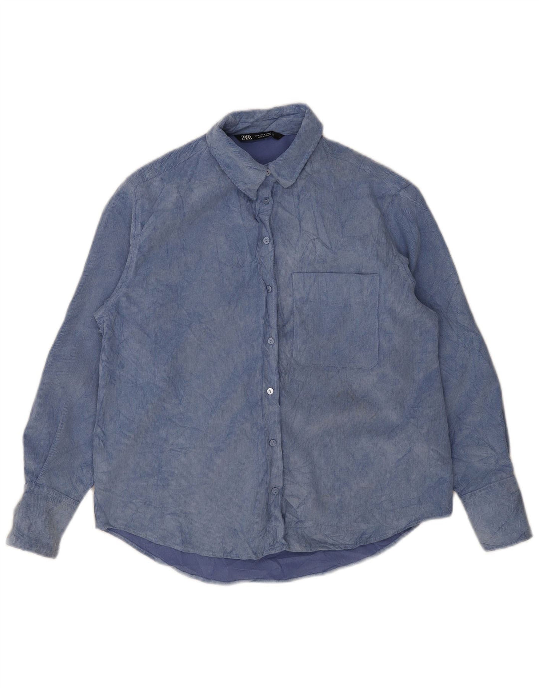 Camicia in pile da donna Zara UK 14 Poliestere tie dye blu medio